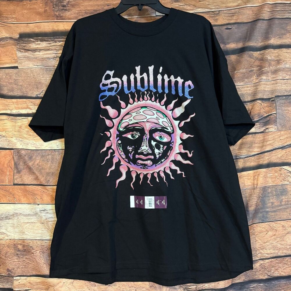 Sublime T-Shirt Men's Black 2XL Cotton Band Music Graphic Crew Neck